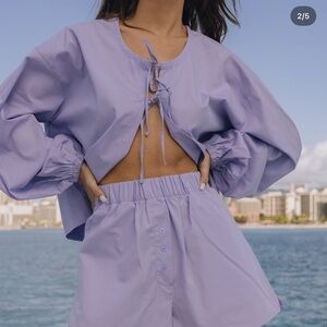 DAILY DRILLS POPLIN TIE TOP - WINK